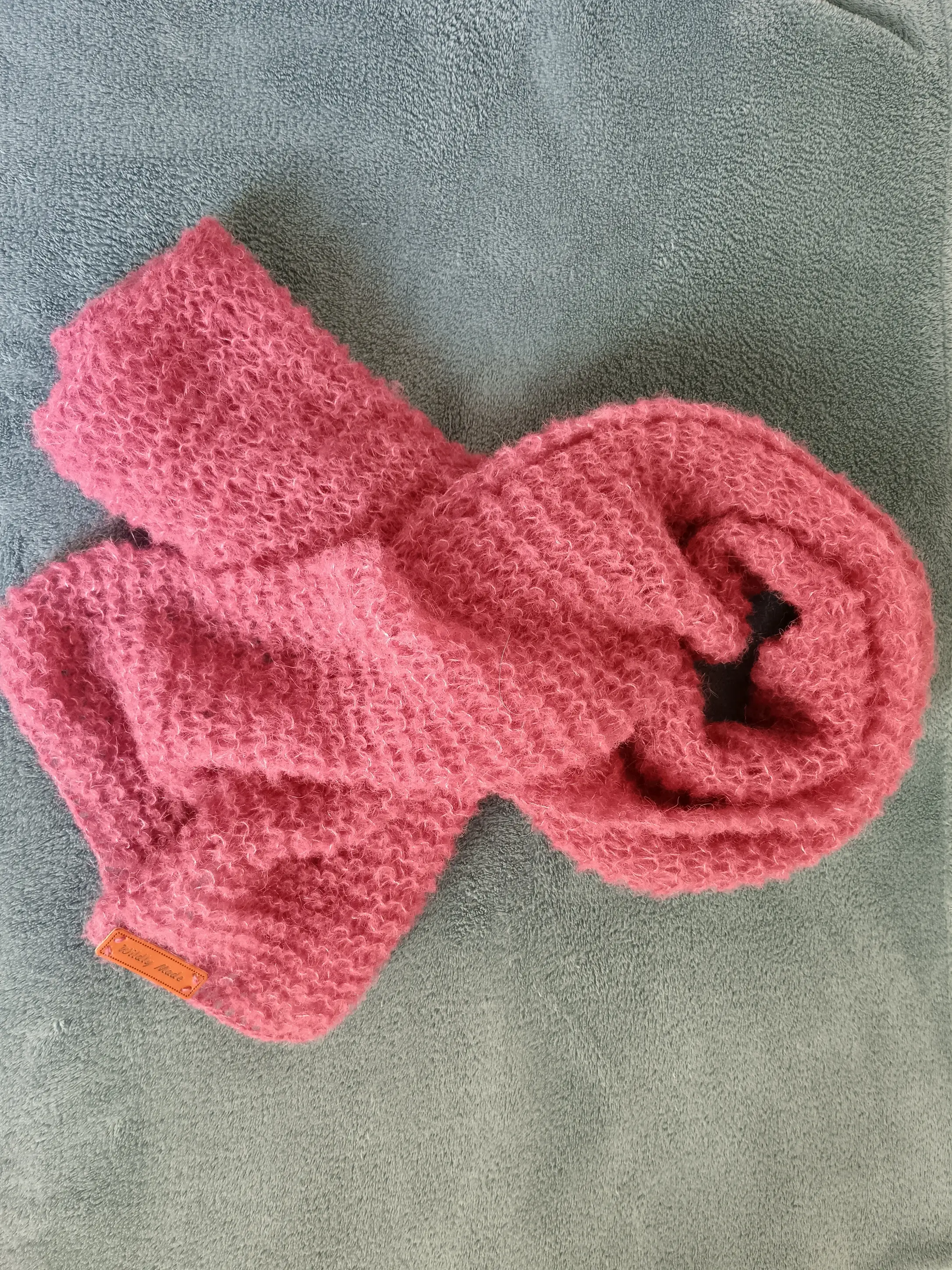 écharpe rose mohair