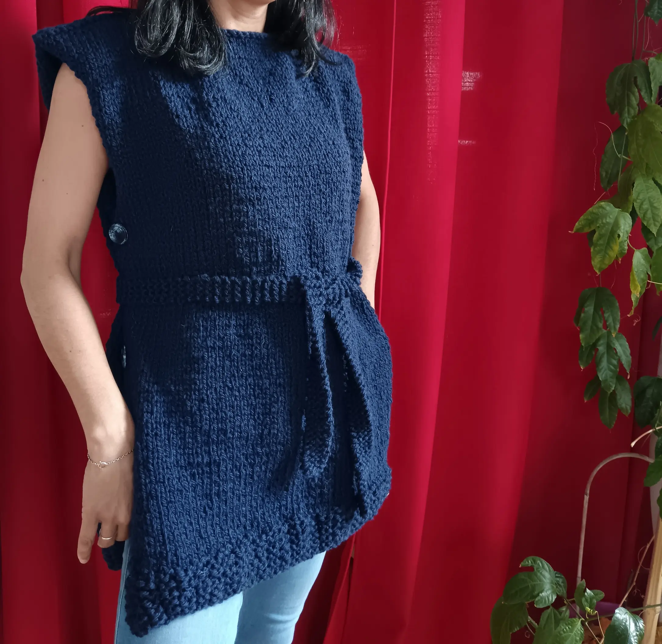 pull sans manche bleu 2