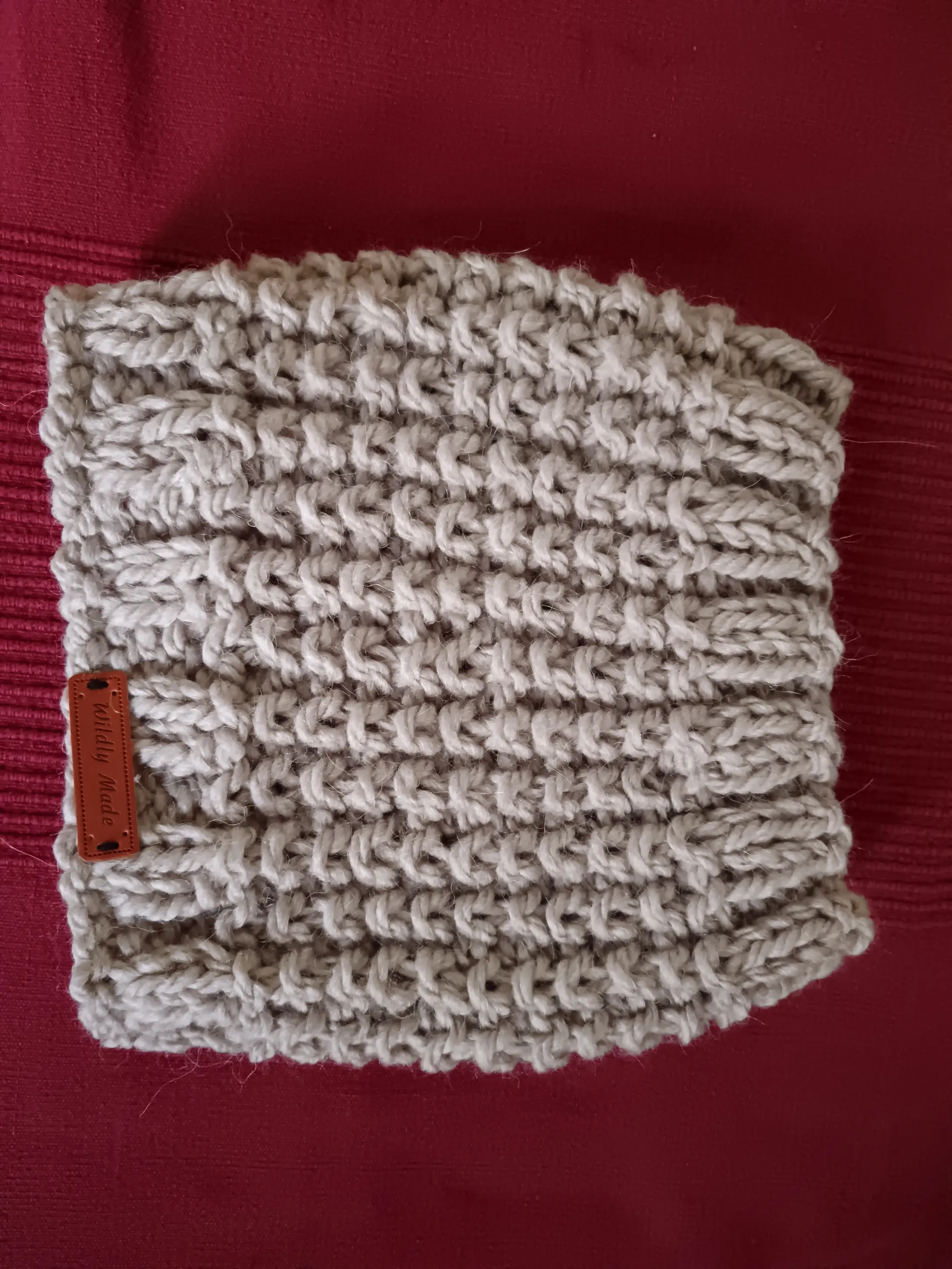 snood blanc gris côtes 22 sable
